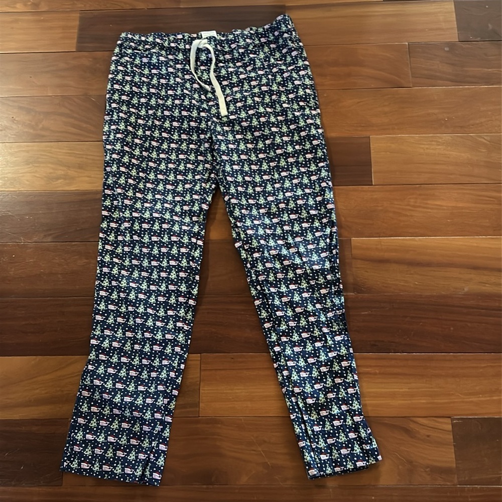 BOGO SALE 🎉 Vineyard Vines Pajama Pants Blue Christmas Whale Print Cotton Blend